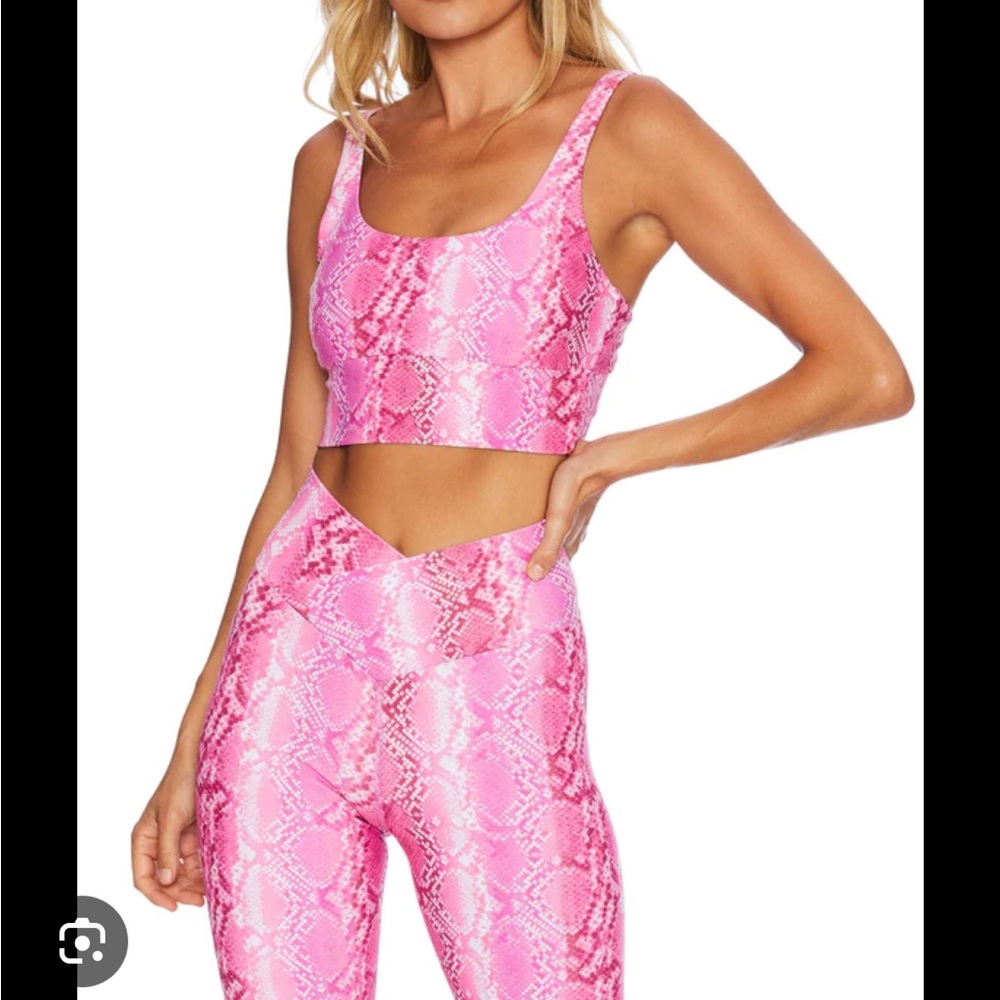 BEACH RIOT pink snake print set